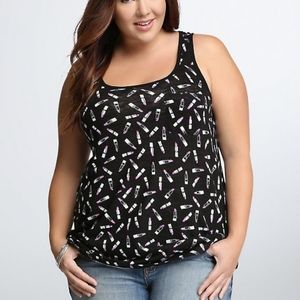 Torrid Lipstick Tank with fun back